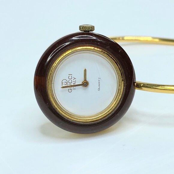 Vintage Gucci 1100-L Change Bezel Gold Bangle Watch Quartz 6 Colors SS168 main image 7
